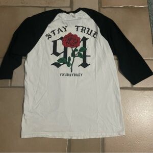 Yours Truly Stay True Ringer Shirt Size M